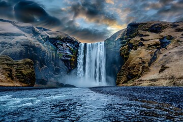 waterfall in the mountains