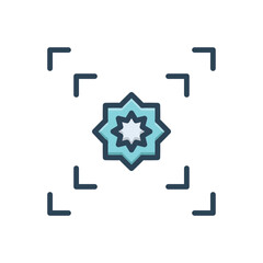 Color illustration icon for macro photo