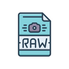 Color illustration icon for raw file