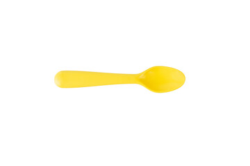 Yellow spoon isolated on transparent background.