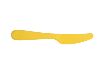 Yellow knife isolated on transparent background. 