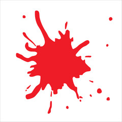 Paint red pigment spray splash stain illustration spots