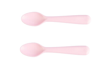 Pink spoon isolated on transparent background.