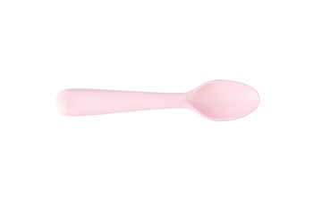 Pink spoon isolated on transparent background.