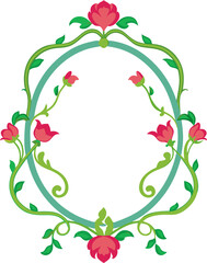 Ornate Rococo Floral Frame Elegant Clipart. 
