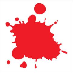 Paint red pigment spray splash stain illustration spots