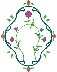 Ornate Rococo Floral Frame Elegant Clipart. 