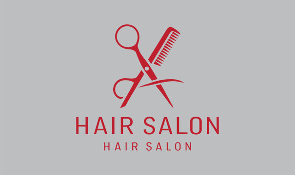 scissors and comb, logo design idea based