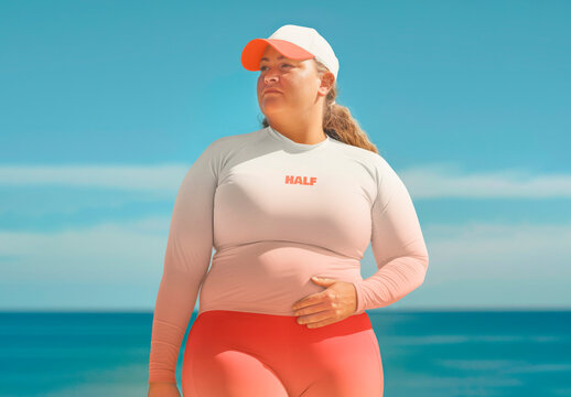 Apparel Plus Size Women Swimsuit Mockup With Generative AI