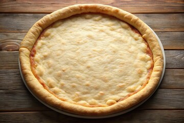 blank empty baked pizza crust on table in a plate