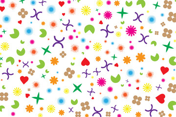 Seamless pattern with various shapes. Seamless pattern for backgrounds, wallpapers, textiles, wrapping paper.