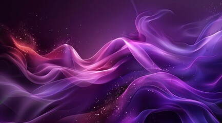 Fototapeta premium Purple Abstract Waves With Glitter