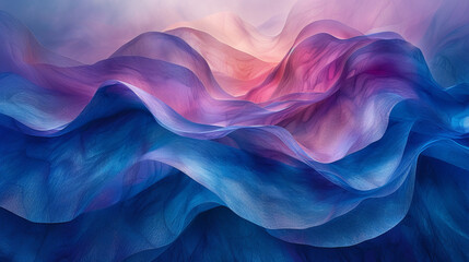 Obraz premium Abstract landscape with colorful flowing fabric