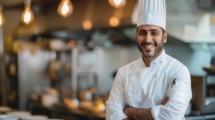 Fototapeta premium Smiling Chef in Modern Kitchen