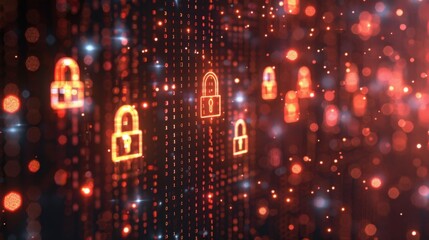 Obraz premium Brute Force Attack: A method of cracking encryption by exhaustively trying all possible keys or passwords, relying on sheer computational power to find the correct one. 