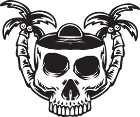 pirate skull and crossbones  silhouette 