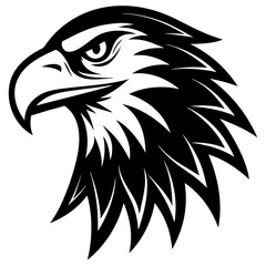 Eagle head silhouette vector illustration