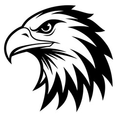 Fototapeta premium Eagle head silhouette vector illustration
