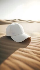 White cap in the sand of the desert