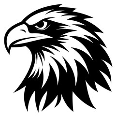 Fototapeta premium Eagle head silhouette vector illustration