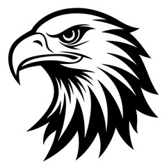 Eagle head silhouette vector illustration