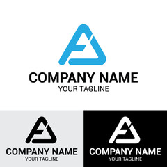 FA AF letter Initial Logo Design Template