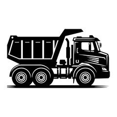 Fototapeta premium Dump Truck Silhouette Vector Illustration Template