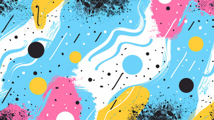 baby blue memphis pattern 