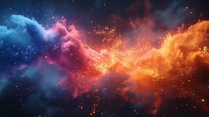 Fototapeta premium Cosmic Clouds With Sparkles