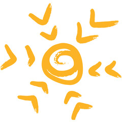 Hand Drawn Sun Crayon