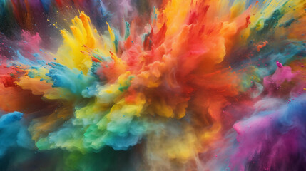 Abstract colorful background with vibrant paint splashes