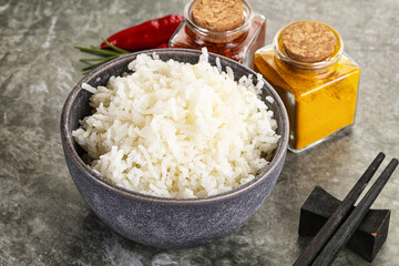 Steamed Basmati rice in the bowl