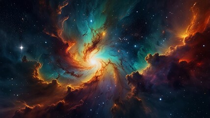 Fototapeta premium Nebulous Dreams A Journey Through Galactic Clouds In Space Galaxy and Nebulae