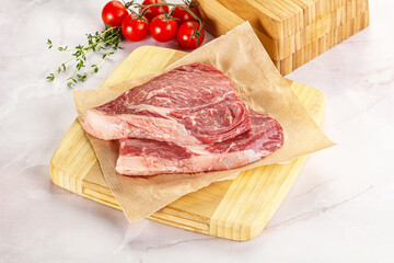 Uncooked raw beef steak for grill