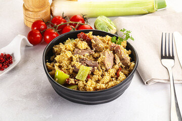 Bulgur with lamb and vegetables
