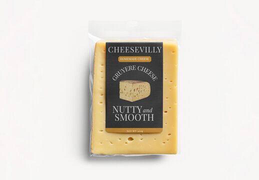 Product Packaging Flatlay Cheese Label Mockup With Generative AI