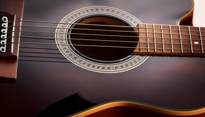 Obraz premium Acoustic guitar close up