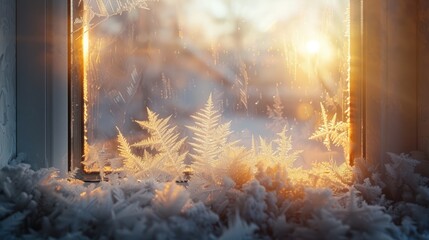 Frosty Winter Morning Through a Window