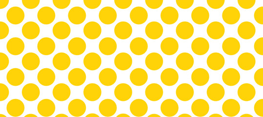 White seamless pattern with yellow polka dot