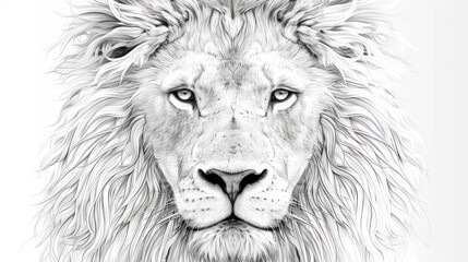 Majestic Lion Face Illustration