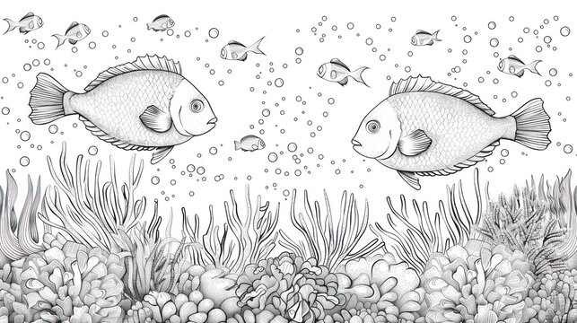 Underwater Scene with Fish and Coral