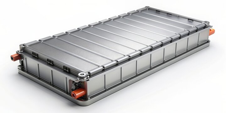Electric vehicle battery pack on white background. rendering image, Electric, vehicle, battery, pack