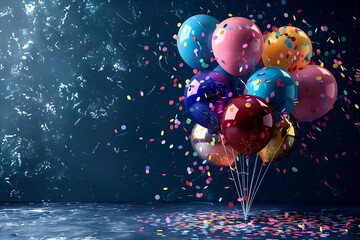 dark back ground and color ful balloon 