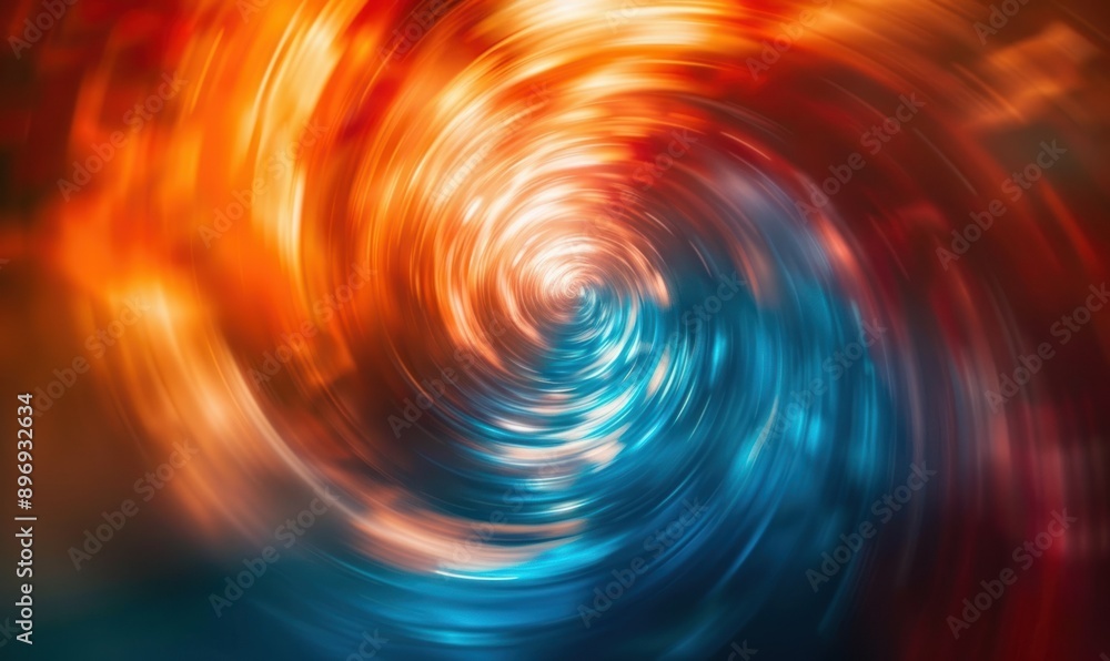 Poster A swirling abstract background with vibrant orange and blue hues creating a captivating pattern