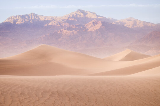 Mesquite Sand Dunes at Sunset in Death Valley National Park Cali