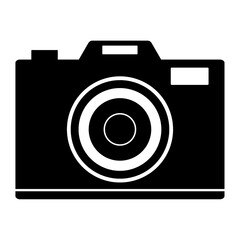 Black Camera Icon, Isolated on White