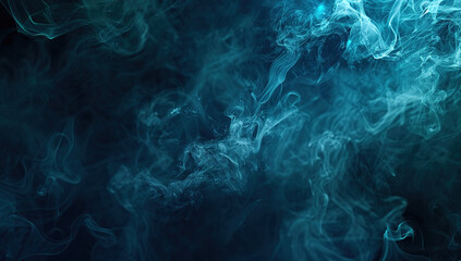 Obraz premium Abstract Blue Smoke on Black Background. High-Definition Realistic Wallpaper with Ethereal and Mystical Atmosphere. Perfect for Modern and Futuristic Design Concepts.