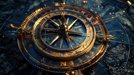 Obraz premium Antique Compass: A Close-up View