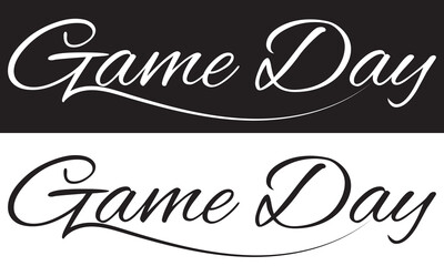 Game Day, Sport, Gameday, Cut Files, Silhouette, Cricut.  isolated on white and black background. EPS 10 