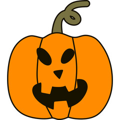 Flat Halloween Pumpkin 
